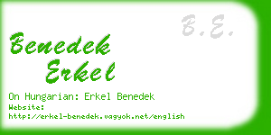 benedek erkel business card